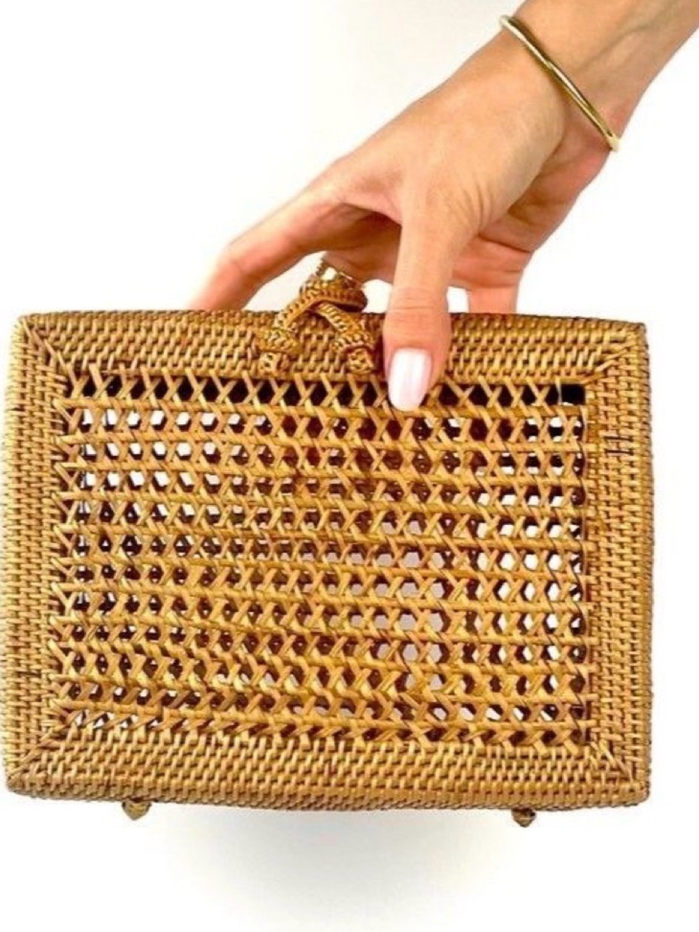 Woven Rattan Clutch - Picture 6 of 7